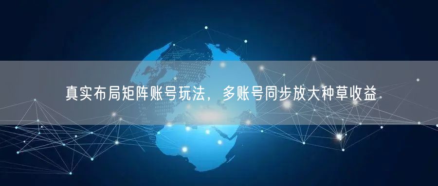 真实布局矩阵账号玩法，多账号同步放大种草收益