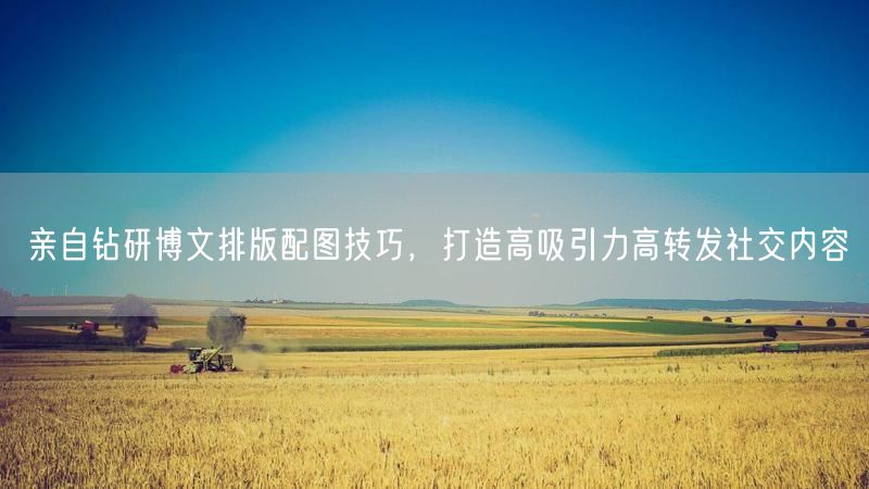 亲自钻研博文排版配图技巧,打造高吸引力高转发社交内容
