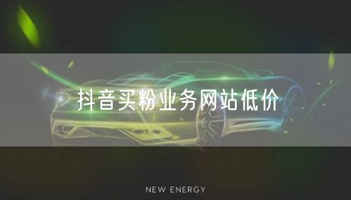 抖音买粉业务网站低价