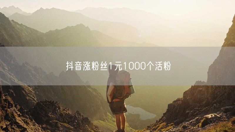 抖音涨粉丝1元1000个活粉