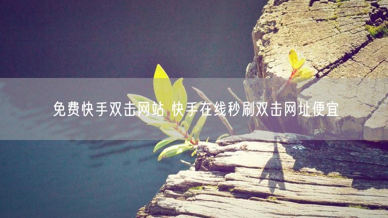 免费快手双击网站 快手在线秒刷双击网址便宜
