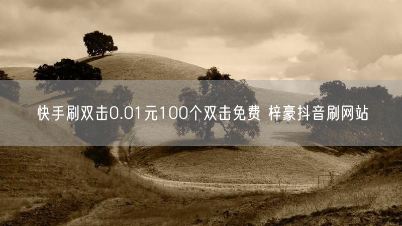 快手刷双击0.01元100个双击免费 梓豪抖音刷网站
